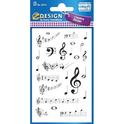 Z-Design Sticker 76x120mm Papír Hudební Noty - Samolepka Z-Design Sticker 76x120mm Papír Hudební Noty - Samolepka