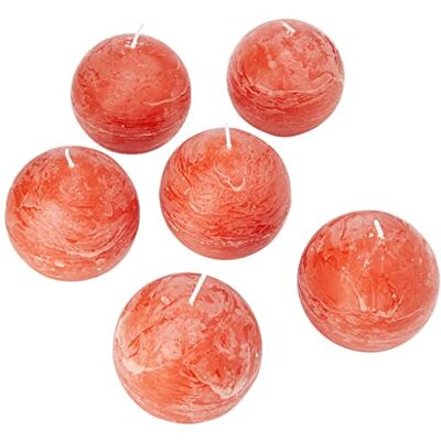 Spaas 6 rustikální kulové svíčky bez vůně 80 mm, ± 24 hodin, Zázvorová oranžová Spaas 6 rustikální kulové svíčky bez vůně 80 mm, ± 24 hodin, Zázvorová oranžová
