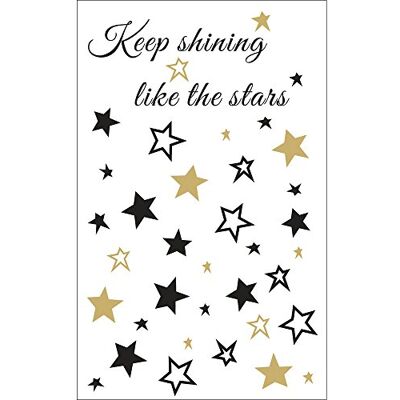 Rayher - 60959000 - Černé/zlaté hvězdy - 10x16 cm - 2 archy - Decals Rayher - 60959000 - Černé/zlaté hvězdy - 10x16 cm - 2 archy - Decals