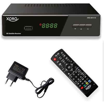 Xoro HRS 2610 V3 HD satelitní přijímač (DVB-S/S2, HDMI a SCART, USB Media Player, předem naprogramovaný seznam stanic, příjem rádia, Unicable 1+2) TV- und Radioprogramme in SD/HD, vorprogrammierte Senderliste für ASTRA 19,2° Ost und 12-V-Betrieb für Cam Xoro HRS 2610 V3 HD satelitní přijímač (DVB-S/S2, HDMI a SCART, USB Media Player, předem naprogramovaný seznam stanic, příjem rádia, Unicable 1+2) TV- und Radioprogramme in SD/HD, vorprogrammierte Senderliste für ASTRA 19,2° Ost und 12-V-Betrieb für Cam