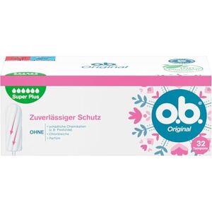 o.b. Tampons Original Super Plus 32 ks, se zakřivenými drážkami a 100% rostlinným tamponovým jádrem pro velmi silné dny o.b. Tampons Original Super Plus 32 ks, se zakřivenými drážkami a 100% rostlinným tamponovým jádrem pro velmi silné dny