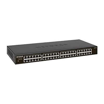 Netgear GS348 48portový gigabitový Ethernet nespravovaný přepínač (stolní / stojanový, skříň bez ventilátoru pro tichý provoz) Netgear GS348 48portový gigabitový Ethernet nespravovaný přepínač (stolní / stojanový, skříň bez ventilátoru pro tichý provoz)