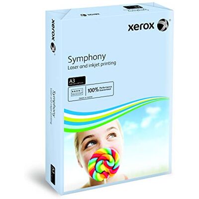 Xerox 003R91953 farbiges Druckerpapier Kopierpapier Symphony pastell, Din A3, 80 g/m², 500 Blatt, für Farblaser- und Inkjetdrucker bestens geeignet, blau Xerox 003R91953 farbiges Druckerpapier Kopierpapier Symphony pastell, Din A3, 80 g/m², 500 Blatt, für Farblaser- und Inkjetdrucker bestens geeignet, blau