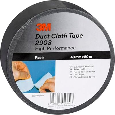 3M Univerzální textilní lepicí páska 2903, Duct Tape, silná pancéřová páska Silná pancéřová páska, opravná lepicí páska, silná přilnavost, snadné odtrhávání, černá, 1 role 3M Univerzální textilní lepicí páska 2903, Duct Tape, silná pancéřová páska Silná pancéřová páska, opravná lepicí páska, silná přilnavost, snadné odtrhávání, černá, 1 role