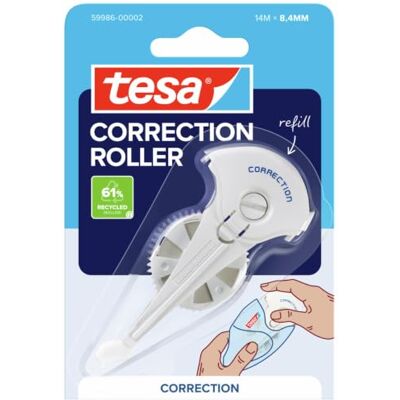 tesa CORRECTION ROLLER náhradní kazeta korekční váleček 14 m x 8,4 mm Kazeta s náplní pro korekční pásku lze okamžitě přepsat rychlé doplnění bez rozpouštědel pro kancelář a domácnost tesa CORRECTION ROLLER náhradní kazeta korekční váleček 14 m x 8,4 mm Kazeta s náplní pro korekční pásku lze okamžitě přepsat rychlé doplnění bez rozpouštědel pro kancelář a domácnost