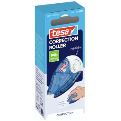 tesa CORRECTION ROLLER korekční váleček 14 m x 4,2 mm Precizní korekční páska lze okamžitě přepsat doplňovací a bez rozpouštědel pro kancelář a domácnost čisté opravy tesa CORRECTION ROLLER korekční váleček 14 m x 4,2 mm Precizní korekční páska lze okamžitě přepsat doplňovací a bez rozpouštědel pro kancelář a domácnost čisté opravy