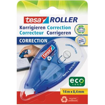 tesa CORRECTION ROLLER korekční váleček modrý 14 m x 8,4 mm Precizní korekční páska lze okamžitě přepsat doplňovací a bez rozpouštědel pro kancelář a domácnost čisté opravy tesa CORRECTION ROLLER korekční váleček modrý 14 m x 8,4 mm Precizní korekční páska lze okamžitě přepsat doplňovací a bez rozpouštědel pro kancelář a domácnost čisté opravy