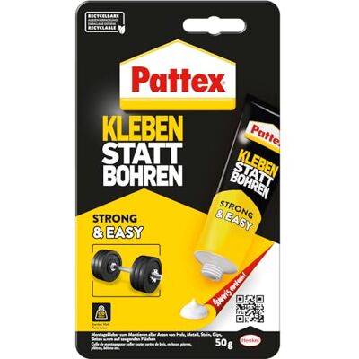Pattex 9H Kleben statt Bohren, 50g Silné lepidlo pro okamžité držení, univerzální stavební lepidlo, vysoká konečná pevnost Pattex 9H Kleben statt Bohren, 50g Silné lepidlo pro okamžité držení, univerzální stavební lepidlo, vysoká konečná pevnost