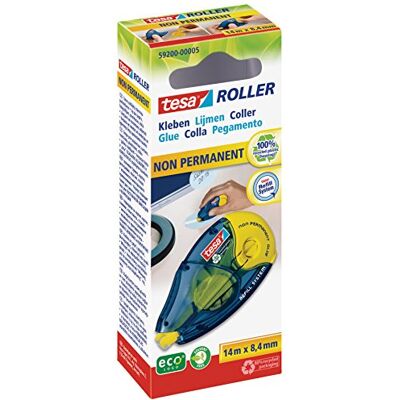 tesa GLUE ROLLER Non-Permanent Váleček na lepidlo 14 m x 8,4 mm Opakovaně odstranitelné lepidlo se žlutým lepicím proužkem přesné nanášení na papír, karton a fotografie v kanceláři a tesa GLUE ROLLER Non-Permanent Váleček na lepidlo 14 m x 8,4 mm Opakovaně odstranitelné lepidlo se žlutým lepicím proužkem přesné nanášení na papír, karton a fotografie v kanceláři a