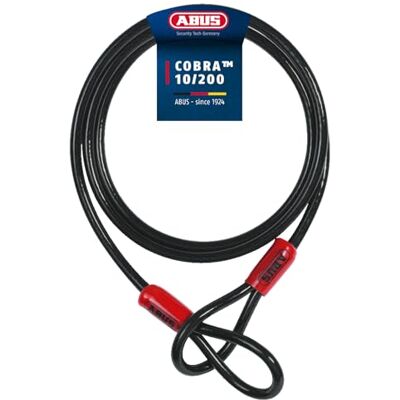 ABUS Smyčkový kabel Cobra 10/200, černý, 200 cm, 11167 Plastový kryt, délka 2000 mm ABUS Smyčkový kabel Cobra 10/200, černý, 200 cm, 11167 Plastový kryt, délka 2000 mm