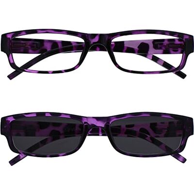 OPULIZE Lesebrillen-Set – 4er-Pack in Schwarz, Braun und Grau mit UV400-Sonnenlesebrille OPULIZE Lesebrillen-Set – 4er-Pack in Schwarz, Braun und Grau mit UV400-Sonnenlesebrille