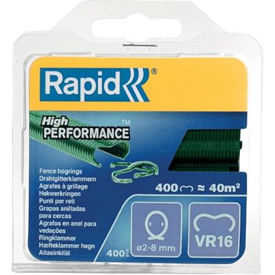Rapid svorka na drát VR16 Zelená - 400 kusů pro ploty a klece Rapid svorka na drát VR16 Zelená - 400 kusů pro ploty a klece