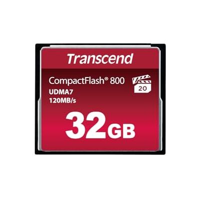 Transcend Paměťová karta 32 GB CompactFlash CF 800, VPG-20, čtení až 120 MB/s, 60 MB/s Write ideální pro nahrávání videa ve Full HD a focení DSLR Transcend Paměťová karta 32 GB CompactFlash CF 800, VPG-20, čtení až 120 MB/s, 60 MB/s Write ideální pro nahrávání videa ve Full HD a focení DSLR