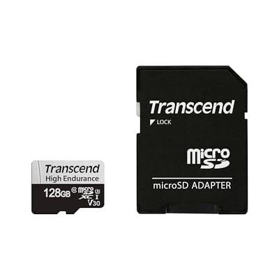 Transcend 128 GB USD350V High Endurance microSD karta, 100MB/s, U3, C10 UHS-I microSDXC paměťová karta s adaptérem pro palubní kameru, bezpečnostní kameru, monitorovací systém Transcend 128 GB USD350V High Endurance microSD karta, 100MB/s, U3, C10 UHS-I microSDXC paměťová karta s adaptérem pro palubní kameru, bezpečnostní kameru, monitorovací systém