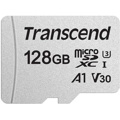 Transcend Highspeed 128GB micro SDXC/SDHC paměťová karta (pro smartphony, atd. a digitální fotoaparáty) / 4K, U3, V30, A1, UHS-I – TS128GUSD300S-A (s adaptérem) Transcend Highspeed 128GB micro SDXC/SDHC paměťová karta (pro smartphony, atd. a digitální fotoaparáty) / 4K, U3, V30, A1, UHS-I – TS128GUSD300S-A (s adaptérem)