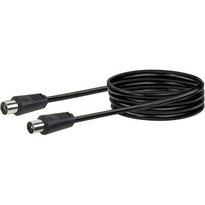 SCHWAIGER Anténní připojovací kabel 75 dB, 3,0 m, černý, IEC konektor > IEC zdířka, 2násobné stínění, 75 Ohm, digitální, HDTV, DVB-C/DVB-T2 SCHWAIGER Anténní připojovací kabel 75 dB, 3,0 m, černý, IEC konektor > IEC zdířka, 2násobné stínění, 75 Ohm, digitální, HDTV, DVB-C/DVB-T2