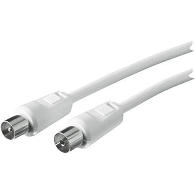 SCHWAIGER Anténní připojovací kabel 90 dB, 10,0 m, bílý, IEC konektor > IEC zdířka, 2násobné stínění, 75 Ohm, digitální, HDTV, DVB-C/DVB-T2 SCHWAIGER Anténní připojovací kabel 90 dB, 10,0 m, bílý, IEC konektor > IEC zdířka, 2násobné stínění, 75 Ohm, digitální, HDTV, DVB-C/DVB-T2