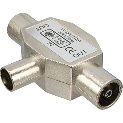 InLine 69914A anténa T-rozdělovač pro rádio, 1x koaxiální konektor na 2x koaxiální zdířku InLine 69914A anténa T-rozdělovač pro rádio, 1x koaxiální konektor na 2x koaxiální zdířku