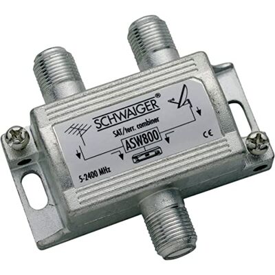 SCHWAIGER GmbH -ASW800 531- výhybka/spínání SAT-ZF a pozemního signálu/pozemního signálu a SAT/ 2X F zdířka vstup > 1x F zdířka výstup/stříbro SCHWAIGER GmbH -ASW800 531- výhybka/spínání SAT-ZF a pozemního signálu/pozemního signálu a SAT/ 2X F zdířka vstup > 1x F zdířka výstup/stříbro