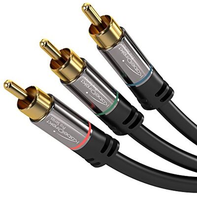 KabelDirekt 5 m AV kabel, 3 cinch na 3 cinch, audio/video (koaxiální kabel, RCA konektor, stereo audio a kompozitní video, pro zesilovač/HiFi a domácí kino/Blu-ray/přijímač, černý) KabelDirekt 5 m AV kabel, 3 cinch na 3 cinch, audio/video (koaxiální kabel, RCA konektor, stereo audio a kompozitní video, pro zesilovač/HiFi a domácí kino/Blu-ray/přijímač, černý)