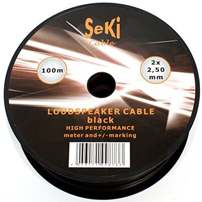 Seki 311809 Reproduktorový kabel - 2 x 2,5 mm², 100 m, Černý Seki 311809 Reproduktorový kabel - 2 x 2,5 mm², 100 m, Černý