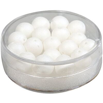 Rayher 14692102 "Silk-Bead" Glas Perle, 8 mm ø, Dose 18 Stück, weiß Rayher 14692102 "Silk-Bead" Glas Perle, 8 mm ø, Dose 18 Stück, weiß