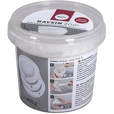 Rayher 34405102 Raysin 200 Odlévací prášek, 400 g kbelík, odlévací hmota bílá, reliéfní licí prášek, vytvrzující na vzduchu a bez zápachu Rayher 34405102 Raysin 200 Odlévací prášek, 400 g kbelík, odlévací hmota bílá, reliéfní licí prášek, vytvrzující na vzduchu a bez zápachu