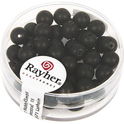Rayher Glaswachsperlen, 6 mm ø, schwarz matt, Dose 45 Stück, 14447576 Wachsperlen aus Glas, hochwertig, mattseidiger Glanz, hohe Lichtechtheit, hohe Schweißfestigkeit, hohe Abriebfestigkeit Rayher Glaswachsperlen, 6 mm ø, schwarz matt, Dose 45 Stück, 14447576 Wachsperlen aus Glas, hochwertig, mattseidiger Glanz, hohe Lichtechtheit, hohe Schweißfestigkeit, hohe Abriebfestigkeit