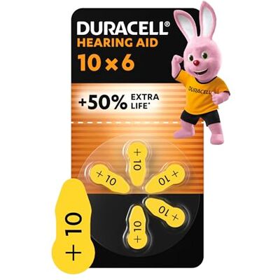 Duracell Baterie pro naslouchátka typ 10 (6 kusů) 1,45 V, PR70 +50 % delší životnost, jednoduché nasazení, 100% recyklovatelné balení, zaručená životnost 4 roky při skladování Duracell Baterie pro naslouchátka typ 10 (6 kusů) 1,45 V, PR70 +50 % delší životnost, jednoduché nasazení, 100% recyklovatelné balení, zaručená životnost 4 roky při skladování