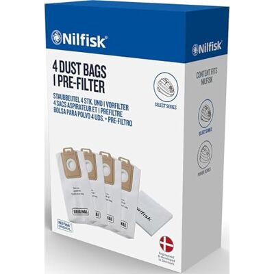 Nilfisk Sáčky do vysavače P10-P40, 4 ks, 1 filtr, bílý, 1 balení Nilfisk Sáčky do vysavače P10-P40, 4 ks, 1 filtr, bílý, 1 balení