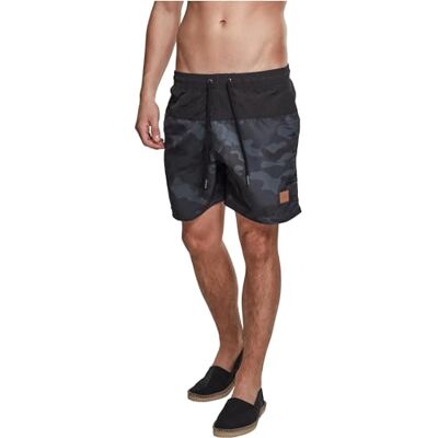 Urban Classics Block Swim Shorts pánské plavky černé Activewear, Basics, Sport, Streetwear, Blk/Darkcamo Urban Classics Block Swim Shorts pánské plavky černé Activewear, Basics, Sport, Streetwear, Blk/Darkcamo