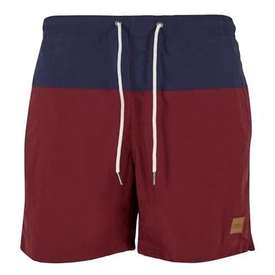 Urban Classics Block Swim Shorts pánské plavky černé Activewear, Basics, Sport, Streetwear, Nvy/Burgundy Urban Classics Block Swim Shorts pánské plavky černé Activewear, Basics, Sport, Streetwear, Nvy/Burgundy