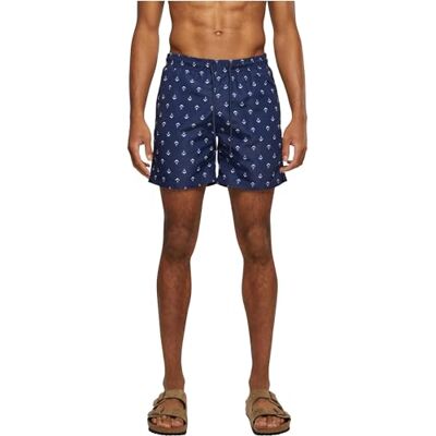 Urban Classics Pattern Swim Shorts Palm pánské plavecké šortky černé/olivové Basics, Streetwear, Anchor/námořnická modrá, M Urban Classics Pattern Swim Shorts Palm pánské plavecké šortky černé/olivové Basics, Streetwear, Anchor/námořnická modrá, M