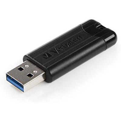 Verbatim USB flash disk PinStripe – 128 GB – rozhraní High-Speed 3.0, externí flash disk s posuvnou funkcí, černý Verbatim USB flash disk PinStripe – 128 GB – rozhraní High-Speed 3.0, externí flash disk s posuvnou funkcí, černý