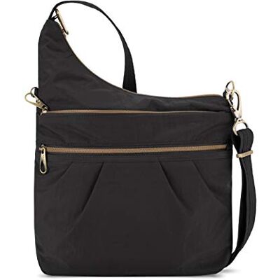 Travelon Dámská Anti-Theft Signature 3 Compartment Crossbody taška přes rameno, černá, Jednotná velikost, Taška přes rameno se 3 přihrádkami odolná proti krádeži Travelon Dámská Anti-Theft Signature 3 Compartment Crossbody taška přes rameno, černá, Jednotná velikost, Taška přes rameno se 3 přihrádkami odolná proti krádeži