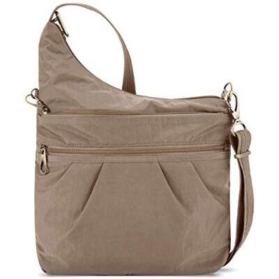 Travelon Anti-Diebstahl-Signatur-Crossbody mit 3 Fächern., sandfarben (Beige) 43330-711 Travelon Anti-Diebstahl-Signatur-Crossbody mit 3 Fächern., sandfarben (Beige) 43330-711