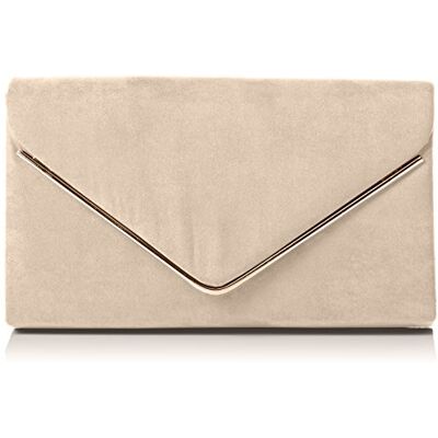 SwankySwans Oscar Envelope Suede Velvet Party Prom Clutch Bag Taška, Béžová (Nude 03) SwankySwans Oscar Envelope Suede Velvet Party Prom Clutch Bag Taška, Béžová (Nude 03)