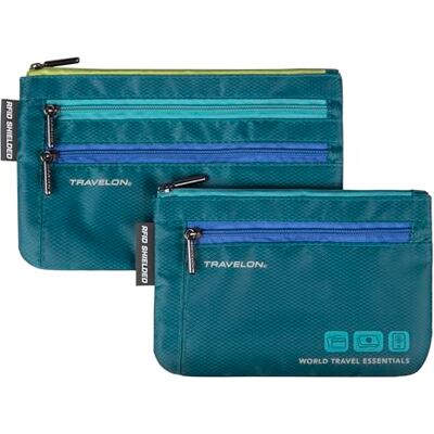 Travelon Unisex World Travel Essentials Set of 2 organizéry Currency and Passport Cestovní příslušenství cestovní peněženka, Páv modrozelená Travelon Unisex World Travel Essentials Set of 2 organizéry Currency and Passport Cestovní příslušenství cestovní peněženka, Páv modrozelená