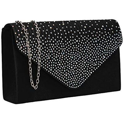 SwankySwans Abby Diamante Envelope Style Bag Clutch, černá, Jednotná velikost SwankySwans Abby Diamante Envelope Style Bag Clutch, černá, Jednotná velikost