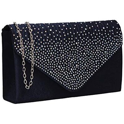 SwankySwans Abby Diamante Envelope Style Bag Clutch, Námořnická modrá, Jednotná velikost SwankySwans Abby Diamante Envelope Style Bag Clutch, Námořnická modrá, Jednotná velikost