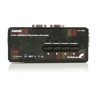 StarTech.com 4 Port VGA / USB KVM Switch inkl. Kabel und Audio 4-fach VGA Desktop Umschalter StarTech.com 4 Port VGA / USB KVM Switch inkl. Kabel und Audio 4-fach VGA Desktop Umschalter