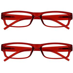 OPULIZE Brýle na čtení podnikové červené lehké komfortní čtenáři hodnota 2dílné balení pánské ženy RR32-Z +1,00 OPULIZE Brýle na čtení podnikové červené lehké komfortní čtenáři hodnota 2dílné balení pánské ženy RR32-Z +1,00