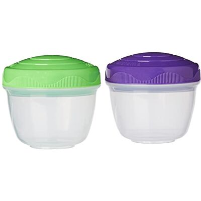 Sistema Yogurt To Go kulaté dózy na uchovávání potravin 150 ml stohovatelné dózy na potraviny s víkem 2 kusy Sistema Yogurt To Go kulaté dózy na uchovávání potravin 150 ml stohovatelné dózy na potraviny s víkem 2 kusy