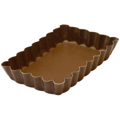 Gobel 120 x 75 mm, Antihaftbeschichtung, rechteckige Kuchenform für Tarte Form, 12 Stück, braun Gobel 120 x 75 mm, Antihaftbeschichtung, rechteckige Kuchenform für Tarte Form, 12 Stück, braun