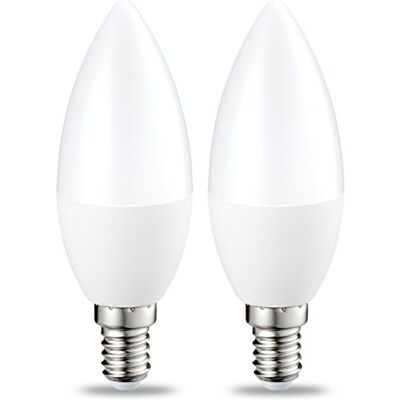 Amazon Basics LED svíčka - LED, E14, 5,5W, Teplá bílá, 2 kusy Amazon Basics LED svíčka - LED, E14, 5,5W, Teplá bílá, 2 kusy
