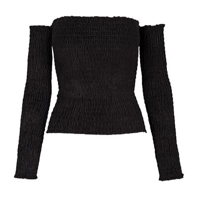 Urban Classics Dámské dámské tričko Velvet Cold Shoulder Smoke L/S s dlouhým rukávem Urban Classics Dámské dámské tričko Velvet Cold Shoulder Smoke L/S s dlouhým rukávem