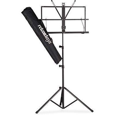 Relaxdays Stojan na noty s taškou, pult, orchestrální pult, odkládací Přihrádka na noty, skládací a lehká, 60-130 cm Relaxdays Stojan na noty s taškou, pult, orchestrální pult, odkládací Přihrádka na noty, skládací a lehká, 60-130 cm