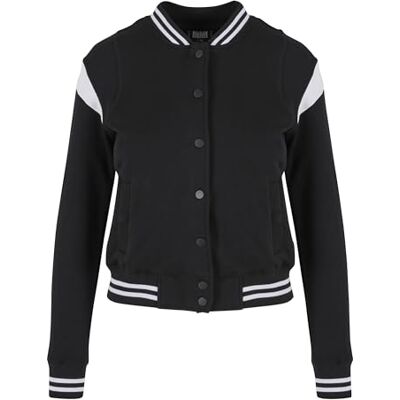 Urban Classics Dámy Ladies Inset College Sweat Jacket, Černá/bílá, S Urban Classics Dámy Ladies Inset College Sweat Jacket, Černá/bílá, S