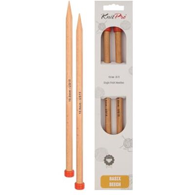KnitPro Basix bříza jehlice na pletení - 25cm 10mm KnitPro Basix bříza jehlice na pletení - 25cm 10mm