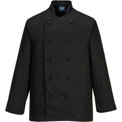 Portwest C834 Somerset Kuchyňská bunda Odnímatelné knoflíky Polybavlna Dlouhý rukáv Schwarz, XL, Unisex, Hergestellt aus 65% Polyester, Wendbar, Strapazierfähig, Maschinenwaschbar, Robust Portwest C834 Somerset Kuchyňská bunda Odnímatelné knoflíky Polybavlna Dlouhý rukáv Schwarz, XL, Unisex, Hergestellt aus 65% Polyester, Wendbar, Strapazierfähig, Maschinenwaschbar, Robust